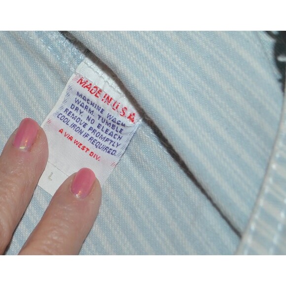 Vintage Overalls Bibbs 1970s San St. Tropez Stripes - Picture 2 of 9